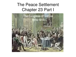 The Peace Settlement Chapter 23 Part I