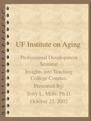 UF Institute on Aging