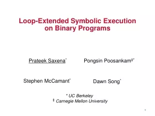 Loop-Extended Symbolic Execution  on Binary Programs