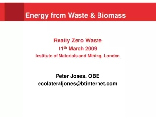 Energy from Waste &amp; Biomass