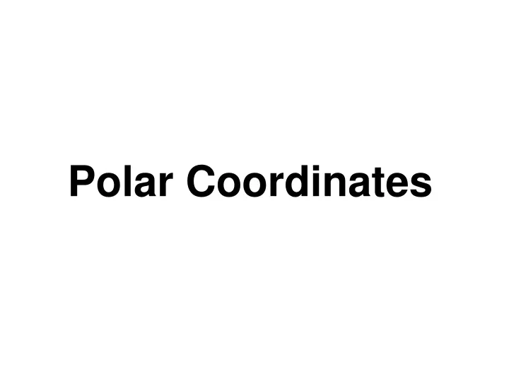 polar coordinates