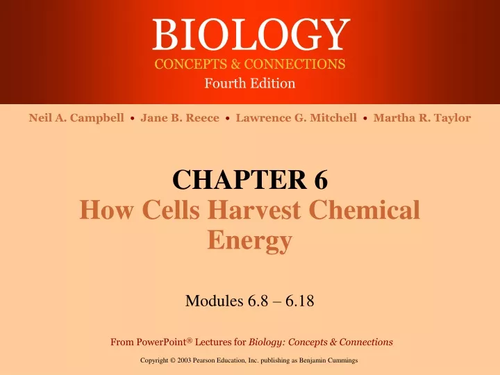 chapter 6 how cells harvest chemical energy