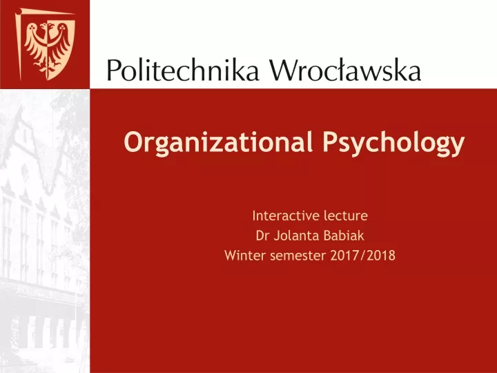 organizational psychology