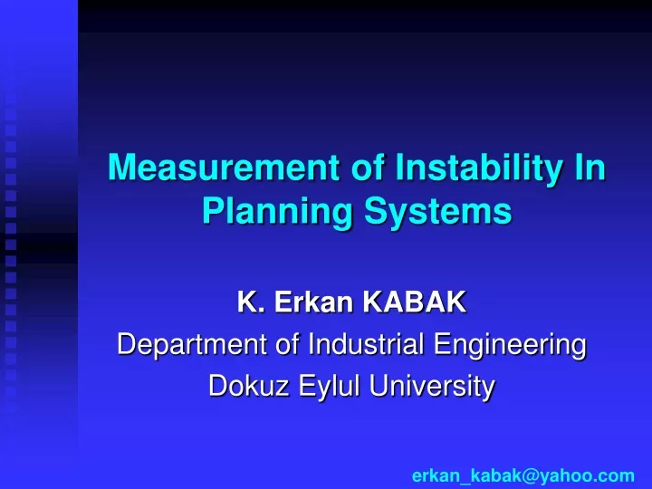 measurement of instability in planning systems