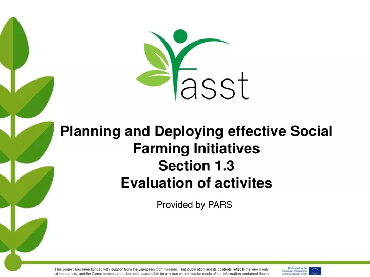 planning and deploying effective social farming