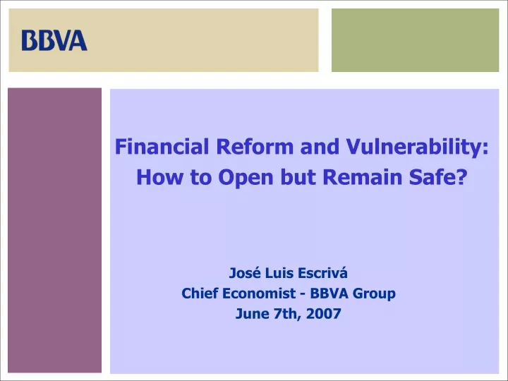 financial reform and vulnerability how to open