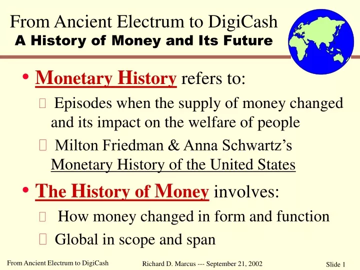 from ancient electrum to digicash a history of money and its future