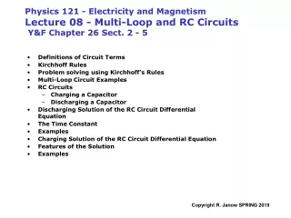Definitions of Circuit Terms Kirchhoff Rules Problem solving using Kirchhoff’s Rules