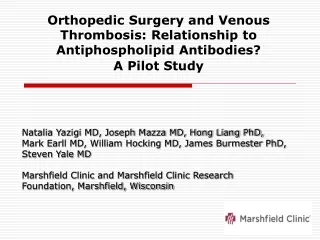 Venothromboembolism: Orthopedic Surgery