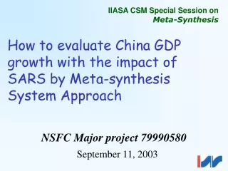 How to evaluate China GDP growth with the impact of SARS by Meta-synthesis System Approach