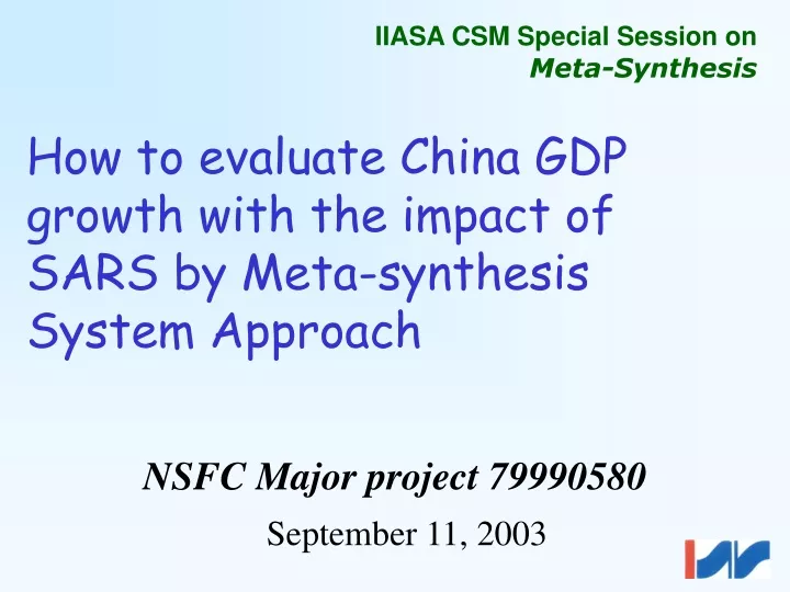 how to evaluate china gdp growth with the impact of sars by meta synthesis system approach