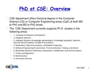 PhD at CSE: Overview