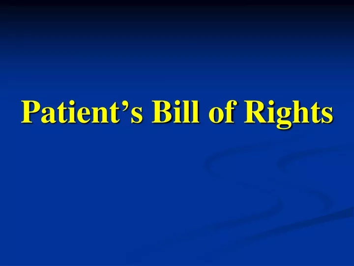patient s bill of rights