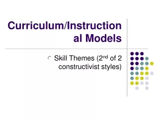 Curriculum/Instructional Models