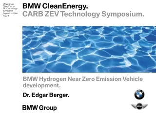 BMW CleanEnergy.  CARB ZEV Technology Symposium.