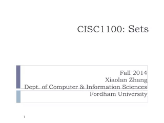 CISC1100:  Sets