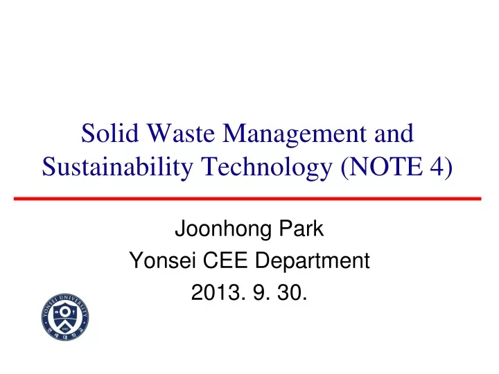 solid waste management and sustainability technology note 4