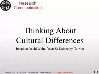 Thinking About  Cultural Differences