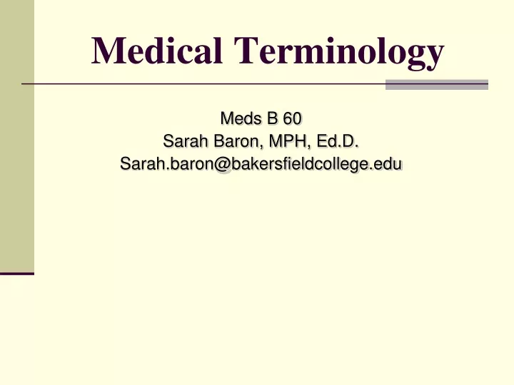 medical terminology