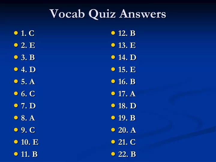 vocab quiz answers