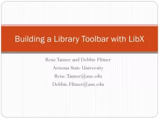Building a Library Toolbar with LibX