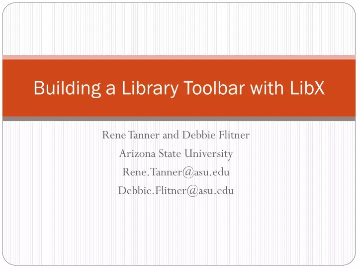 building a library toolbar with libx