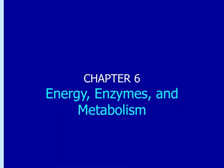 chapter 6 energy enzymes and metabolism
