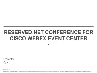 Reserved Net Conference for Cisco WebEx Event Center