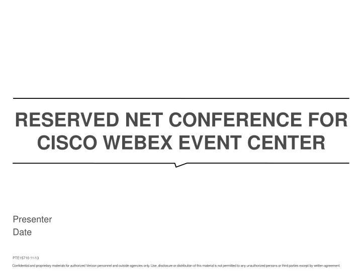 reserved net conference for cisco webex event center