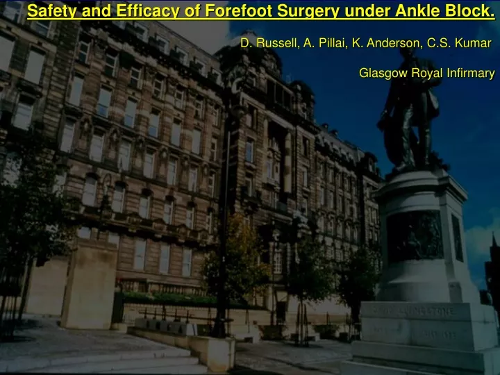 safety and efficacy of forefoot surgery under