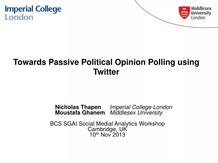 towards passive political opinion polling using twitter