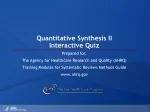 Quantitative Synthesis II Interactive Quiz - slide 1