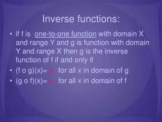Inverse functions: