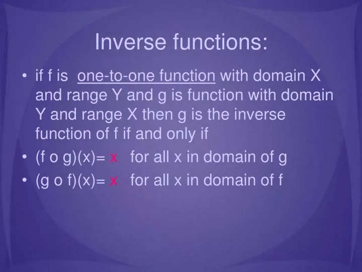 inverse functions