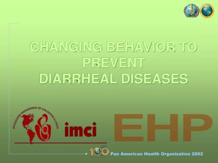changing behavior to prevent diarrheal diseases