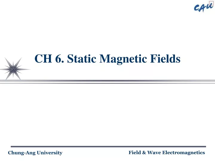 ch 6 static magnetic fields