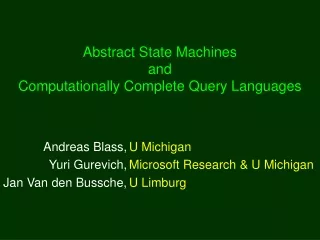 Abstract State Machines and Computationally Complete Query Languages