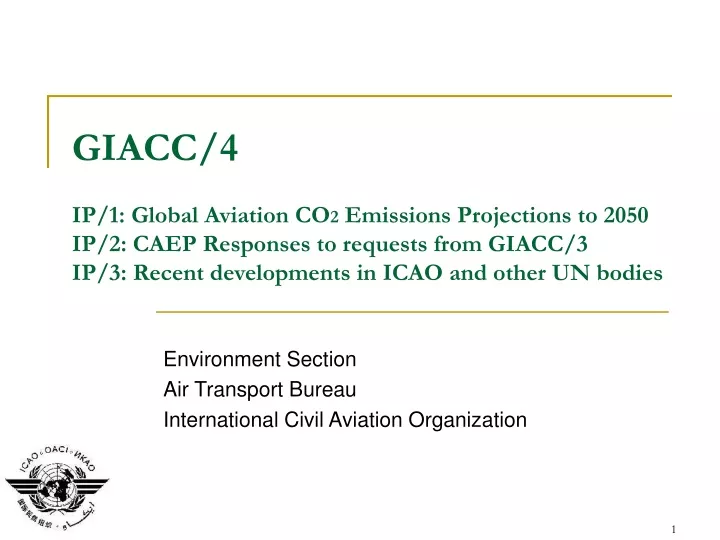 environment section air transport bureau international civil aviation organization