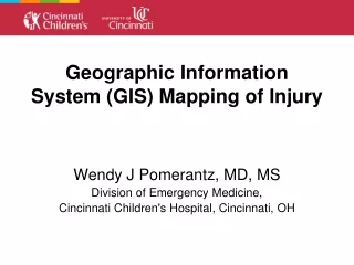 Geographic Information System (GIS) Mapping of Injury