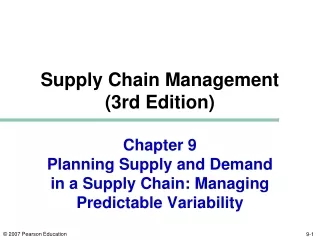 Chapter 9 Planning Supply and Demand in a Supply Chain: Managing Predictable Variability