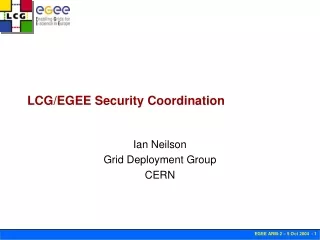 LCG/EGEE Security Coordination