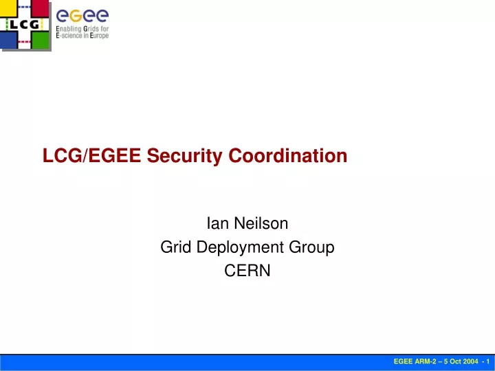 lcg egee security coordination