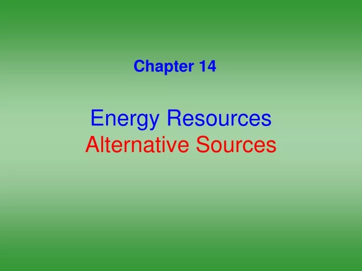 energy resources alternative sources
