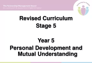 Revised Curriculum  Stage 5 Year 5  Personal Development and Mutual Understanding
