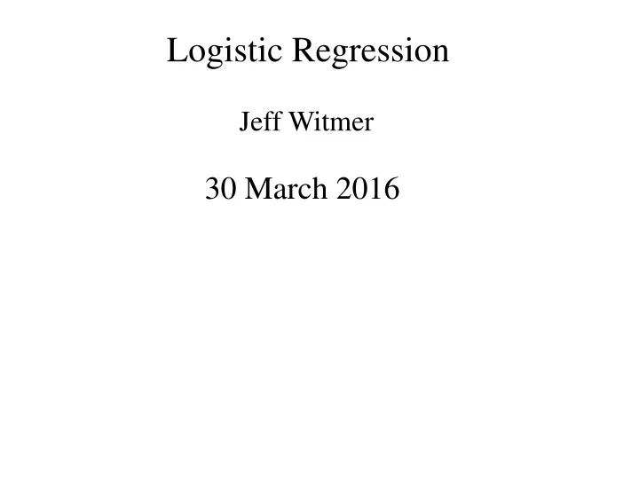 logistic regression