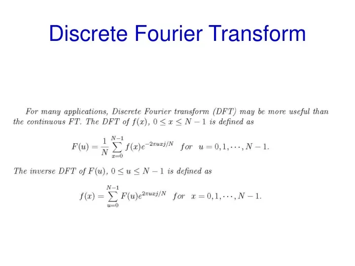discrete fourier transform