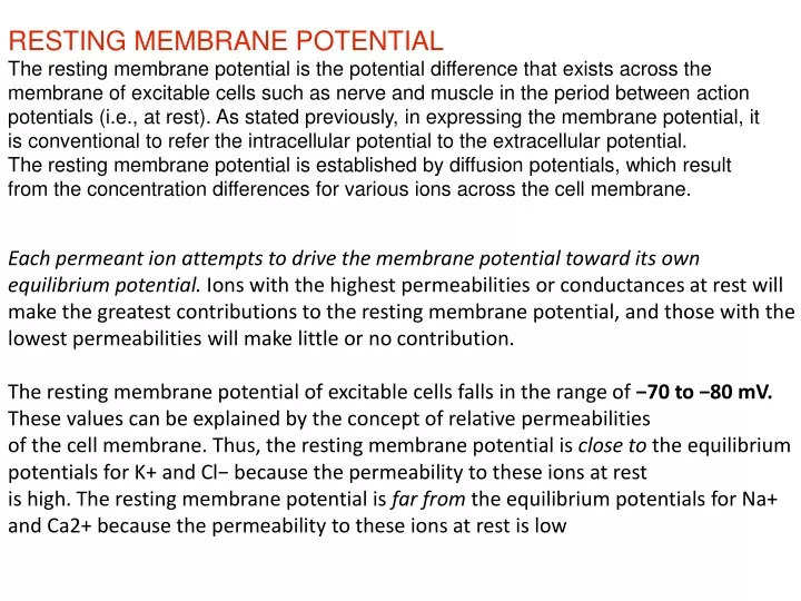 resting membrane potential the resting membrane