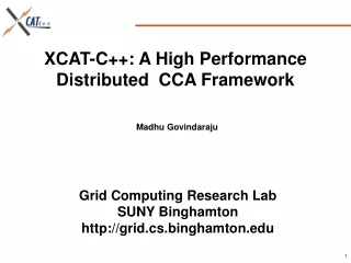 XCAT-C++: A High Performance Distributed  CCA Framework