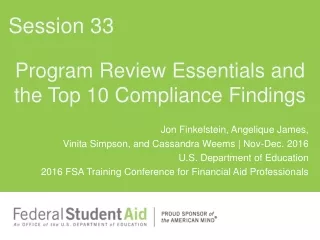 Program Review Essentials and the Top 10 Compliance Findings