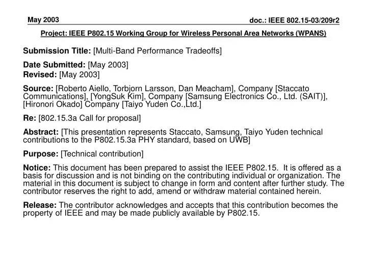 project ieee p802 15 working group for wireless personal area networks wpans